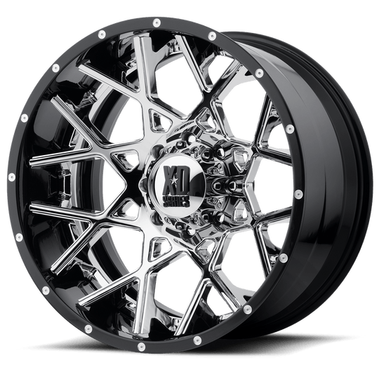 XD203-20108018NCB - XD203 Chopstix 20X10 8X165.1 -18 mm Chrome Center Gloss Black Milled Lip - XD Wheels Canada