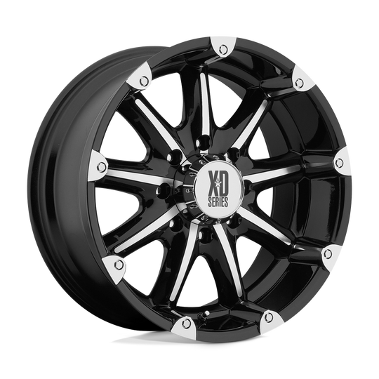 XD77989068318 - XD779 Badlands 18X9 6X139.7  18mm Gloss Black Machined - XD Wheels Canada
