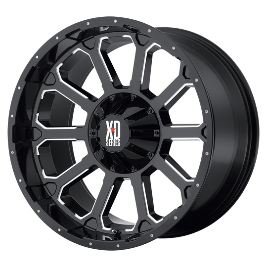 XD80689012300T - XD806 Bomb 18X9 5X114.3  0mm Gloss Black With Milled Accents - XD Wheels Canada
