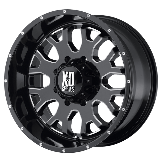 XD80829050318 - XD808 Menace 20X9 5X127  18mm Gloss Black With Milled Accents - XD Wheels Canada