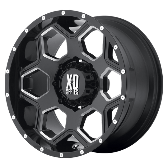 XD81389050318 - XD813 Batallion 18X9 5X127  18mm Gloss Black Milled - XD Wheels Canada