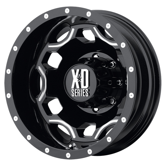 XD81476080394N - XD814 Crux 17X6 8X165.1 -134 mm Gloss Black With Milled Accents - XD Wheels Canada