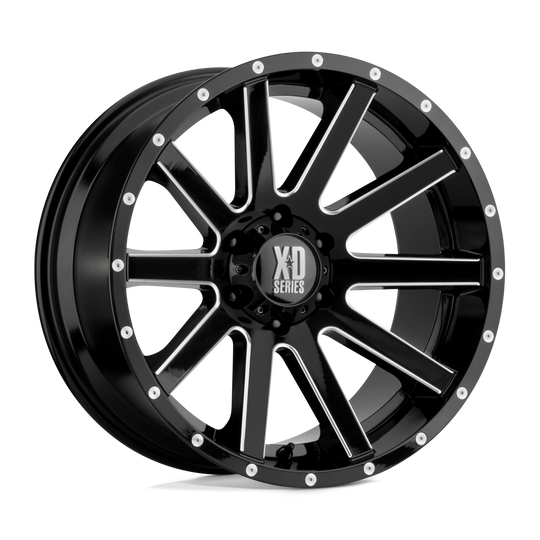 XD81821050324N - XD818 Heist 20X10 5X127 -24 mm Gloss Black Milled - XD Wheels Canada
