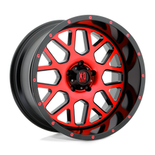 Load image into Gallery viewer, XD82021050524NRC - XD820 Grenade 20X10 5X127 -24 mm Satin Black Machined Face With Red Tinted Clear Coat - XD Wheels Canada