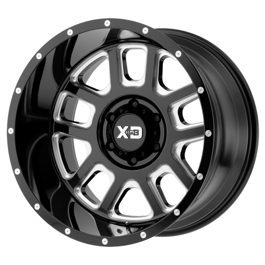 XD82822487376N - XD828 Delta 22X14 8X170 -76 mm Gloss Black Milled - XD Wheels Canada