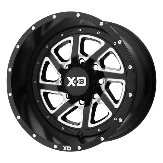 XD83329087918 - XD833 Recoil 20X9 8X170  18mm Satin Black Milled With Reversible Ring - XD Wheels Canada