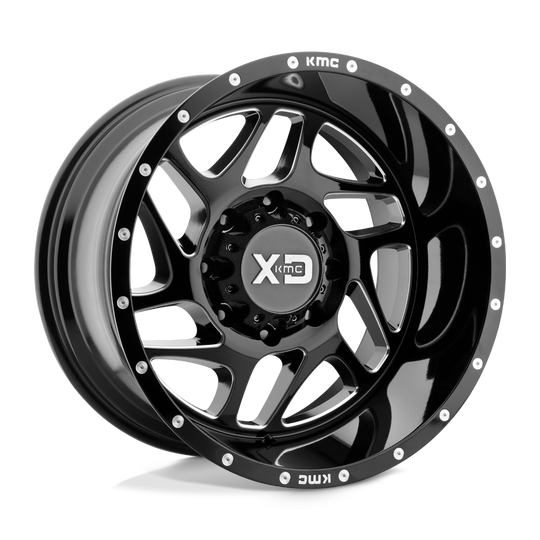 XD83629050318 - XD836 Fury 20X9 5X127  18mm Gloss Black Milled - XD Wheels Canada