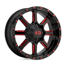 Charger l'image dans la galerie, XD83824400976N - XD838 Mammoth 24X14 BLANK -76 mm Gloss Black Milled With Red Tint Clear Coat - XD Wheels Canada