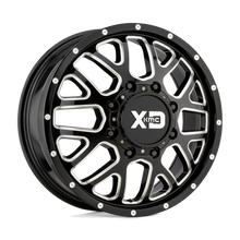 Load image into Gallery viewer, XD843765803111 - XD843 Grenade Dually 17X6.5 8X165.1  111mm Gloss Black Milled - Front - XD Wheels Canada