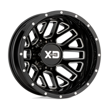 Charger l'image dans la galerie, XD843765803140N - XD843 Grenade Dually 17X6.5 8X165.1 -140 mm Gloss Black Milled - Rear - XD Wheels Canada