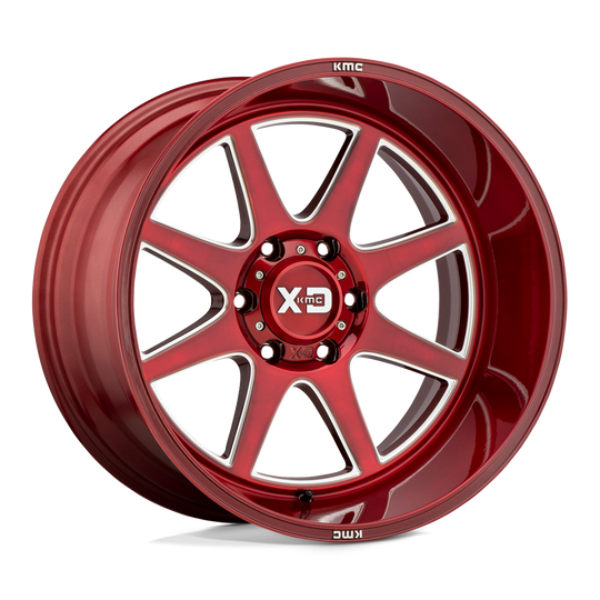 XD84429068900 - XD844 Pike 20X9 6X139.7  0mm Brushed Red With Milled Accent - XD Wheels Canada