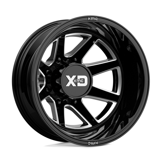XD845282893227N - XD845 Pike Dually 22X8.25 8X210 -227 mm Gloss Black Milled - Rear - XD Wheels Canada