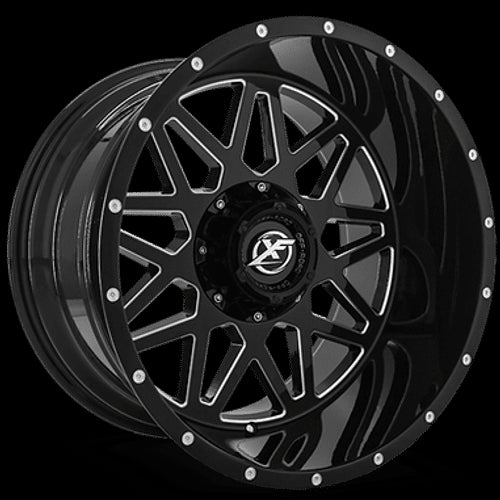 XF-211201081651180-12GBML - XF Off-Road XF-211 20X10 8X165.1 / 8X180 -12mm Gloss Black Milled - XF Off-Road Wheels Canada
