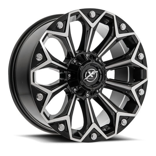 XF-212221251143127-44GBM - XF Off-Road XF-212 22X12 5X127 / 5X114.3 -44mm Black & Machined - XF Off-Road Wheels Canada