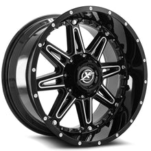 Charger l'image dans la galerie, XF-217201051143127-12GBMLBISXFR - XF Off-Road XF-217 20X10 5X127 / 5X114.3 -12mm Black &amp; Milled - XF Off-Road Wheels Canada