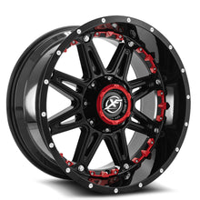 Charger l'image dans la galerie, XF-217221251397150-44GBRISXFR - XF Off-Road XF-217 22X12 5X150 / 5X139.7 -44mm Gloss Black &amp; Red Inserts - XF Off-Road Wheels Canada