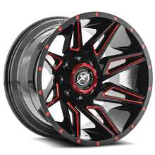 Load image into Gallery viewer, XF-21820105X6XBL-12GBRM - XF Off-Road XF-218 20X10 Blank 5X/6X -12mm Gloss Black &amp; Red Milled - XF Off-Road Wheels Canada
