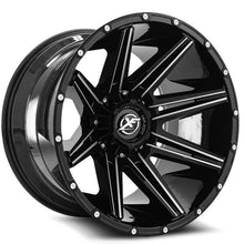 Load image into Gallery viewer, XF-220201251271397-44GBML - XF Off-Road XF-220 20X12 5X127 / 5X139.7 -44mm Gloss Black Milled - XF Off-Road Wheels Canada