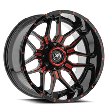 Charger l'image dans la galerie, XF-222201081651170-12GBRM - XF Off-Road XF-222 20X10 8X165.1 / 8X170 -12mm Black &amp; Red - XF Off-Road Wheels Canada