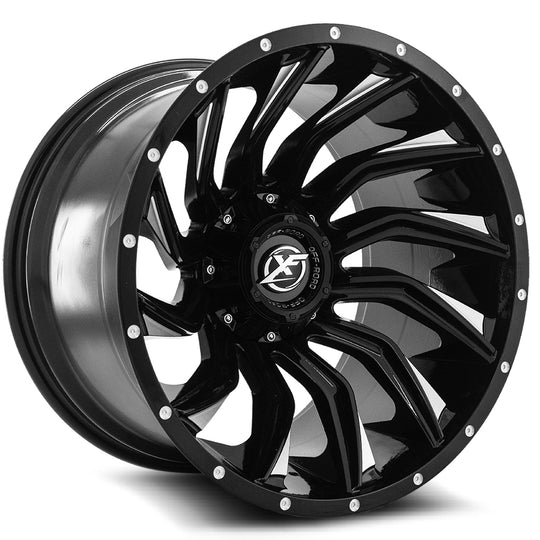 XF-224201051143127-12GBML - XF Off-Road XF-224 20X10 5X127 / 5X114.3 -12mm Black & Milled - XF Off-Road Wheels Canada