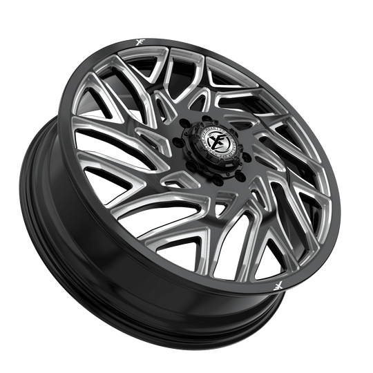 229F228261110GBML - XF Offroad XF-229 Dually 22X8.25 8X200 ET 110MM Gloss Black Milled - XF Offroad Wheels Canada