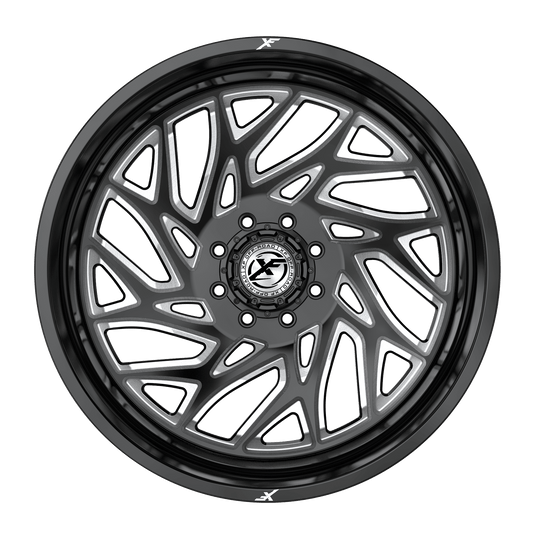 229O208261-228GBML - XF Offroad XF-229 Dually 20X8.25 8X200 ET -228MM Gloss Black Milled - XF Offroad Wheels Canada
