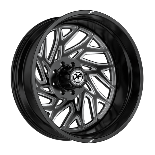 229O208258-215GBML - XF Offroad XF-229 Dually 20X8.25 8X165.1 ET -215MM Gloss Black Milled - XF Offroad Wheels Canada