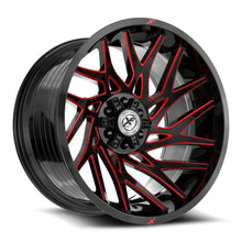 Charger l'image dans la galerie, XF-229201061351397-24GBRM - XF Off-Road XF-229 20X10 6X135 / 6X139.7 -24mm Gloss Black &amp; Red Milled - XF Off-Road Wheels Canada