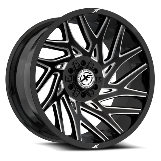 XF-229201081651170-24GBML - XF Off-Road XF-229 20X10 8X165.1 / 8X170 -24mm Black & Milled - XF Off-Road Wheels Canada