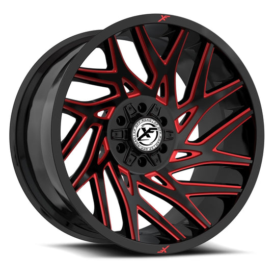 XF-229221081701651-18GBMLR - XF Off-Road XF-229 22X10 8X170 / 8X165.1 -18mm Black & Red - XF Off-Road Wheels Canada
