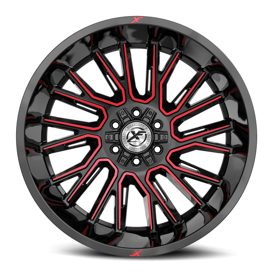 XF-2301790570GBMRED - XF Off-Road XF-230 17X9 6X135 / 6X139.7 0mm Gloss Black Machined Red - XF Off-Road Wheels Canada