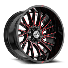 Charger l'image dans la galerie, XF-2301790430GBMRED - XF Off-Road XF-230 17X9 5X139.7 / 5X127 0mm Gloss Black Machined Red - XF Off-Road Wheels Canada
