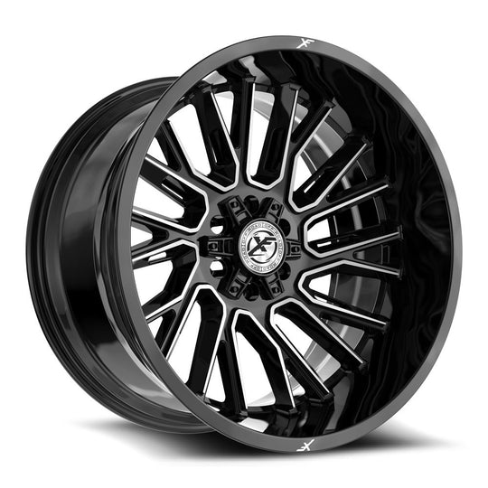XF-230201051271397-12GBM - XF Off-Road XF-230 20X10 5X139.7 / 5X127 -12mm Gloss Black & Machined - XF Off-Road Wheels Canada