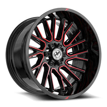 Load image into Gallery viewer, XF-230201056XBLANK-12GBMRED - XF Off-Road XF-230 20X10 Blank 5X/6X -12mm Gloss Black &amp; Red Machined - XF Off-Road Wheels Canada
