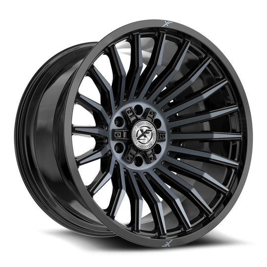 XF-2312010BLANK-12GBMTITDDT - XF Off-Road XF-231 20X10 Blank -12mm Gloss Black & Machined Titanium Double Dark Tint - XF Off-Road Wheels Canada