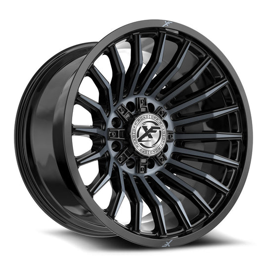 XF-231221281701651-44GBMTITDDT - XF Off-Road XF-231 22X12 8X165.1 / 8X170 -44mm Black & Titanium - XF Off-Road Wheels Canada