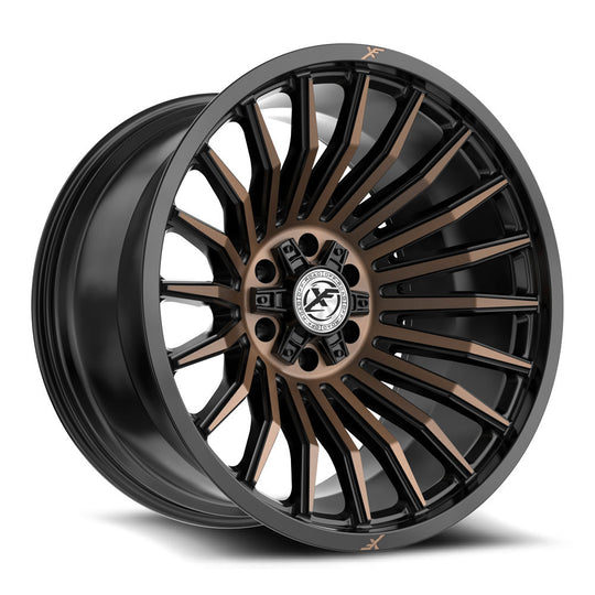XF-2312414BLANK-76SBMBRDDT - XF Off-Road XF-231 24X14 Blank -76mm Satin Black & Bronze Machined Double Dark Tint - XF Off-Road Wheels Canada
