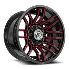 Load image into Gallery viewer, XF-23220128XBLANK-24GBMLR - XF Off-Road XF-232 20X12 Blank 8X -24mm Gloss Black &amp; Red Milled - XF Off-Road Wheels Canada