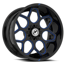 Load image into Gallery viewer, XF-23222128XBLANK-24GBMLB - XF Off-Road XF-232 22X12 Blank 8X -24mm Gloss Black &amp; Blue Milled - XF Off-Road Wheels Canada