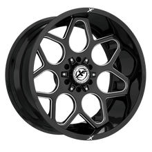 Charger l'image dans la galerie, XF-233201061351397-12GBMLR - XF Off-Road XF-233 20X10 6X135 / 6X139.7 -12mm Gloss Black Milled Red - XF Off-Road Wheels Canada