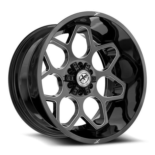 XF-23320125X6XBLANK-24GBML - XF Off-Road XF-233 20X12 Blank 5X/6X -24mm Gloss Black & Milled - XF Off-Road Wheels Canada