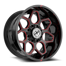 Load image into Gallery viewer, XF-233201281701651-44GBMLR - XF Off-Road XF-233 20X12 8X165.1 / 8X170 -44mm Black &amp; Red - XF Off-Road Wheels Canada
