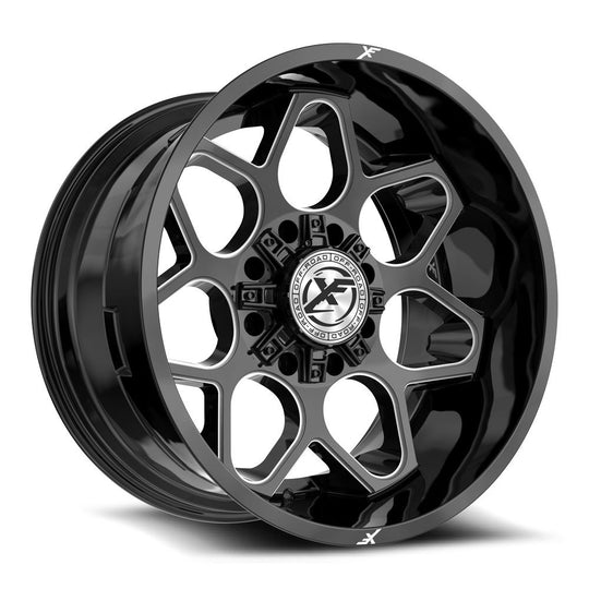 XF-233221281701651-44GBML - XF Off-Road XF-233 22X12 8X170 / 8X165.1 -44mm Black & Milled - XF Off-Road Wheels Canada
