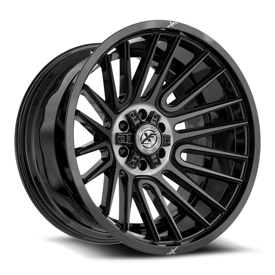 XF-2342412BLANK-44GBBRDDT - XF Off-Road XF-234 24X12 Blank -44mm Gloss Black & Brushed Double Dark Tint - XF Off-Road Wheels Canada