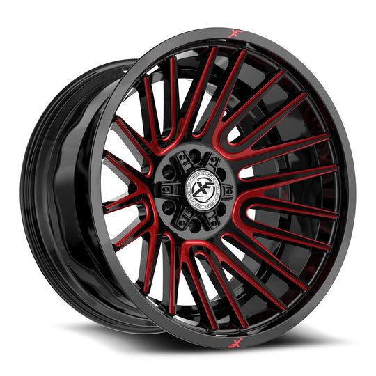 XF-2342612BLANK-44GBMRED - XF Off-Road XF-234 26X12 Blank -44mm Gloss Black & Red Machined - XF Off-Road Wheels Canada