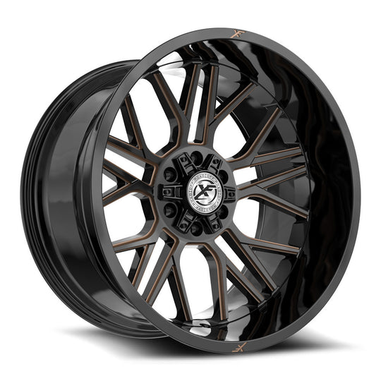 XF-2352012BLANK-44GBMLBR - XF Off-Road XF-235 20X12 Blank -44mm Gloss Black & Bronze Milled - XF Off-Road Wheels Canada