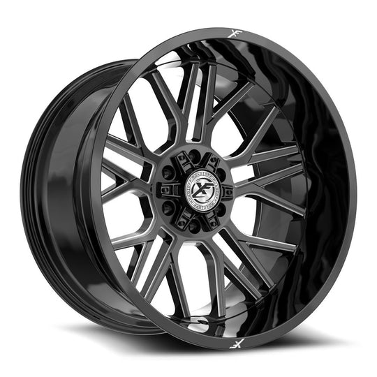 XF-2352414BLANK-76GBML - XF Off-Road XF-235 24X14 Blank -76mm Gloss Black & Milled - XF Off-Road Wheels Canada