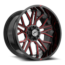 Load image into Gallery viewer, XF-2352614BLANK-76GBMLR - XF Off-Road XF-235 26X14 Blank -76mm Gloss Black &amp; Red Milled - XF Off-Road Wheels Canada