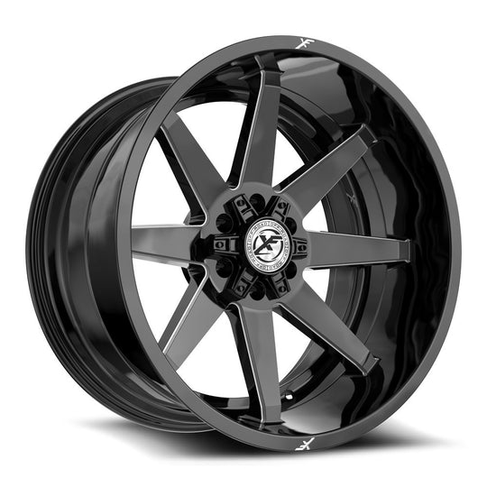 XF-236241051271397-18GBML - XF Off-Road XF-236 24X10 5X127 / 5X139.7 -18mm Black & Milled - XF Off-Road Wheels Canada