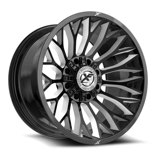XF-23724128XBK-44GBML - XF Off-Road XF-237 24X12 Blank 8X -44mm Gloss Black & Milled - XF Off-Road Wheels Canada